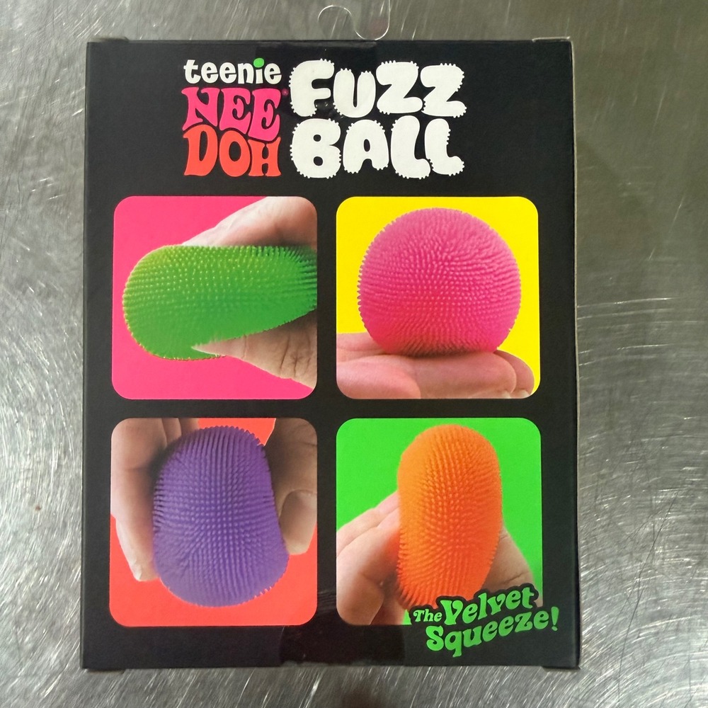 NeeDoh Teenie Fuzz Ball Nee Doh Fidget Toy Schylling Velvet Squeeze 4 Pack NEW - Picture 4 of 6